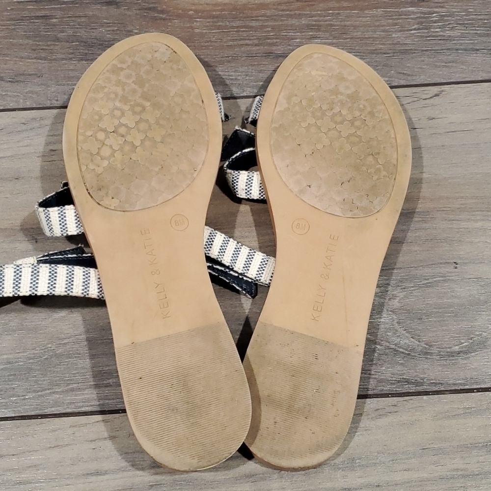 Kelly &Katie bows straps flats flip flop shoes sandals sz 8M - Picture 8 of 9